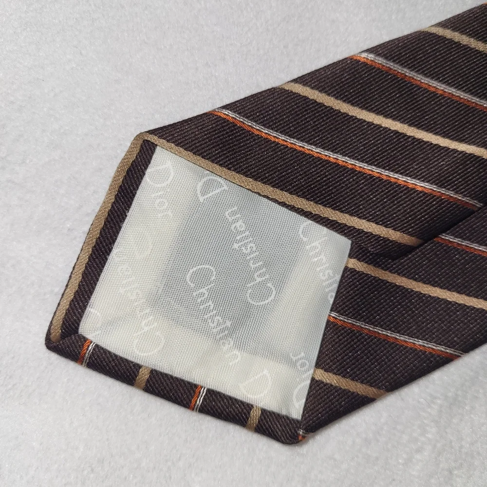 Christian Dior‎ Poly Silk Blend Tie Stripes